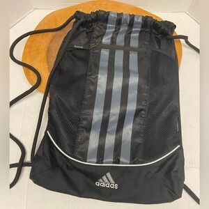 Adidas Zippered Picket Drawstring Bag Backpack Gym Bag